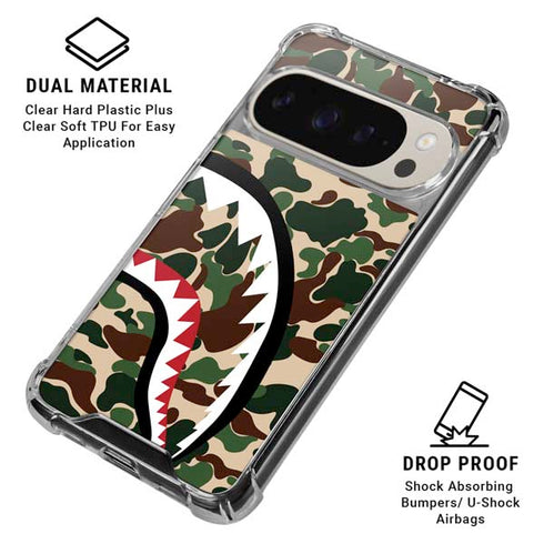 Shark Teeth Street Camo Pixel 9 Pro XL Clear Case